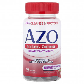 AZO, жевательные таблетки Cranberry®, со вкусом ягод, 40 жевательных таблеток (250 мг в 1 жевательной таблетке) - описание | фото