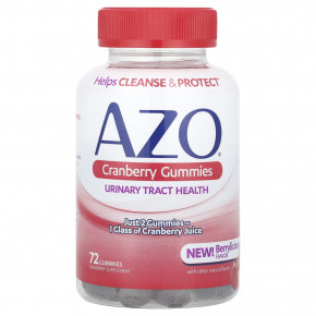 AZO, жевательные таблетки Cranberry®, со вкусом ягод, 72 жевательные таблетки (250 мг в 1 жевательной таблетке) - описание