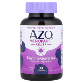 AZO, Menopause Relief, дневные жевательные мармеладки, охлаждающая черная смородина, 30 жевательных таблеток - описание | фото