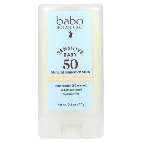 Babo Botanicals, Baby Face, солнцезащитное средство на минеральной основе в виде стика, SPF 50, 17 г в Москве - eco-herb.ru | фото