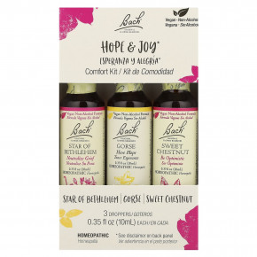 Bach, Original Flower Remedies, Comfort Kit, Hope & Joy, 3 пипетки, 10 мл (0,35 жидк. унц.) в Москве - eco-herb.ru | фото
