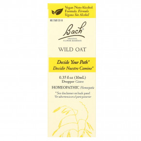 Bach, Original Flower Remedies, дикий овес, 10 мл (0,35 жидк. Унции) - подробнее Bach, Original Flower Remedies, дикий овес, 10 мл (0,35 жидк. Унции) - описание