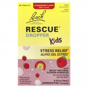 Bach, RESCUE® Dropper Kids, для снятия стресса, для детей от 2 лет, со вкусом клубники, 10 мл (0,35 жидк. Унции) в Москве - eco-herb.ru | фото