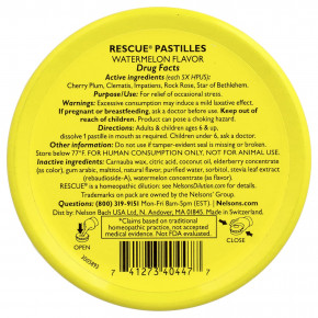 Bach, Rescue® Pastilles, для снятия стресса, арбуз, 35 пастилок, 50 г (1,7 унции) в Москве - eco-herb.ru | фото