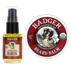 Badger, набор для ухода за бородой, бергамот и ваниль, набор из 2 предметов в Москве - eco-herb.ru | фото