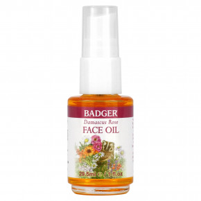 Badger, Face Care, масло для лица дамасской розы, 29,5 мл (1 жидк. унц.) - описание