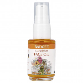 Badger, Face Care, масло для лица из облепихи, для нормальной / сухой кожи, 29,5 мл (1 жидк. унц.) - описание