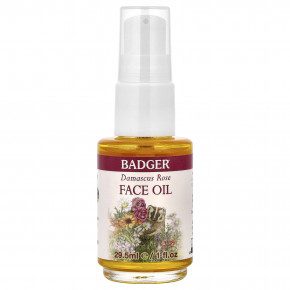Badger, масло для лица с дамасской розой, для сухой и нежной кожи, 29,5 мл (1 жидк. унция) - описание | фото