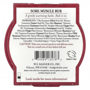 Badger, мазь от боли в мышцах, органический состав, с кайенским перцем и имбирем, 56 г (2 унции) в Москве - eco-herb.ru | фото