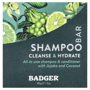 Badger, твердый шампунь, 85 г (3 унции) - описание | фото