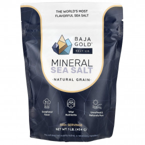 Baja Gold Salt Co., Минеральная морская соль, натуральная зерновая, 454 г (1 фунт) - описание