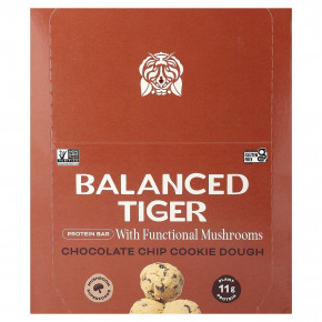 Balanced Tiger, протеиновый батончик, тесто для печенья с шоколадной крошкой, 12 батончиков по 44 г (1,55 унции) - описание
