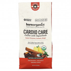 BareOrganics, Cardio Care, кофе с суперфудами, молотый, средней обжарки, 283 г (10 унций) в Москве - eco-herb.ru | фото