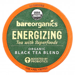 BareOrganics, Energizing, чай с суперфудами, черный чай, 12 чашек по 5 г (0,18 унции) в Москве - eco-herb.ru | фото