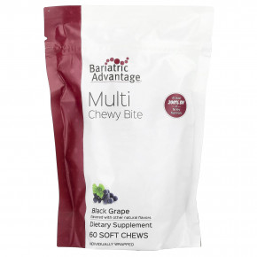 Bariatric Advantage, Multi Chewy Bite, черный виноград, 60 жевательных таблеток - описание