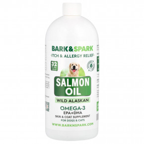 Bark&Spark, Salmon Oil, For Dogs & Cats, 32 fl oz (946 ml) в Москве - eco-herb.ru | фото