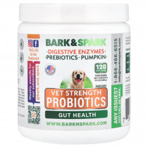 Bark&Spark, Vet Strength Probiotics, For Dogs, Bacon, 120 Soft Chews, 10.1 oz (288 g) в Москве - eco-herb.ru | фото