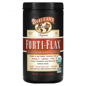 Barlean's, Органический Forti-Flax, молотое льняное семя высшего качества, 16 унций (454 г) в Москве - eco-herb.ru | фото