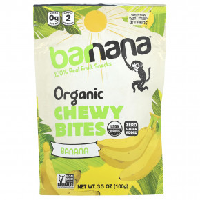 Barnana, Organic Chewy Bites, банан, 100 г (3,5 унции) - описание | фото