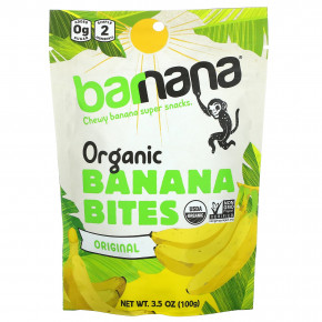 Barnana, Organic Chewy Bites, банан, 100 г (3,5 унции) - описание | фото