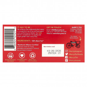 Barry's Tea, Gold Blend, смесь с золотом, 40 чайных пакетиков, 125 г (4,4 унции) в Москве - eco-herb.ru | фото