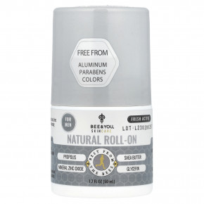 Bee & You, Натуральные шариковые шарики для мужчин, свежесть и активный образ жизни, 50 мл (1,7 жидк. Унции) - описание | фото