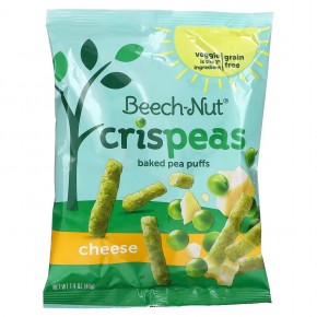 Beech-Nut, Crispeas, печеный горох, со вкусом сыра от 12 месяцев, 40 г (1,4 унции) - описание