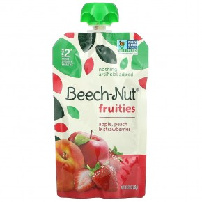 Beech-Nut, фрукты, для детей от 6 месяцев, яблоко, персик и клубника, 12 паучей по 99 г (3,5 унции) в Москве - eco-herb.ru | фото