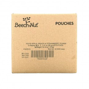 Beech-Nut, фрукты, для детей от 6 месяцев, яблоко, персик и клубника, 12 паучей по 99 г (3,5 унции) в Москве - eco-herb.ru | фото