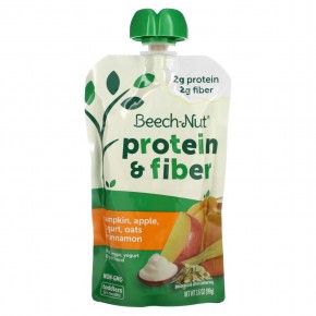 Beech-Nut, Фрукты, овощи, смесь йогурта и злаков, белок и клетчатка, от 12 месяцев, тыква, яблоко, йогурт, овес и корица, 99 г (3,5 унции) - описание