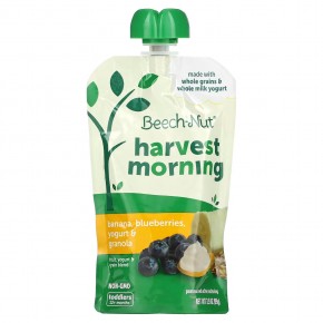Beech-Nut, Фрукты, смесь йогурта и злаков, Harvest Morning, для детей от 12 месяцев, банан, голубика, йогурт и гранола, 99 г (3,5 унции) в Москве - eco-herb.ru | фото