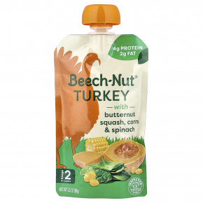 Beech-Nut, индейка с мускатной тыквой, кукурузой и шпинатом, для детей от 6 месяцев, 99 г (3,5 унции) в Москве - eco-herb.ru | фото