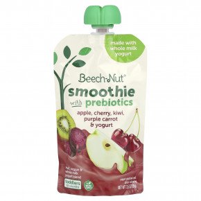 Beech-Nut, Smoothie with Prebiotics, 12+ Months, Apple, Cherry, Kiwi, Purple Carrot & Yogurt, 3.5 oz (99 g) в Москве - eco-herb.ru | фото