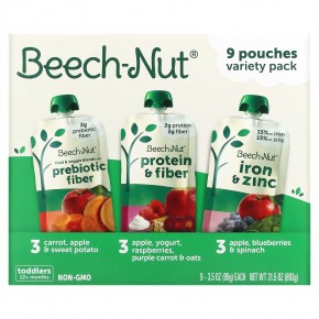 Beech-Nut, Variety Pack, от 12 месяцев, 9 пакетиков, 99 г (3,5 унции) в Москве - eco-herb.ru | фото