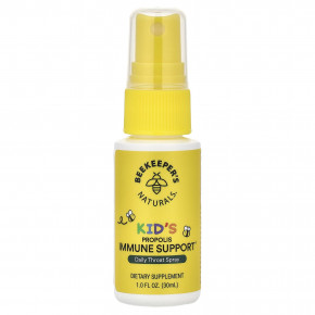 Beekeeper's Naturals, детский прополис для поддержки иммунитета, ежедневный спрей для горла, 30 мл (1 жидк. унция) - описание | фото