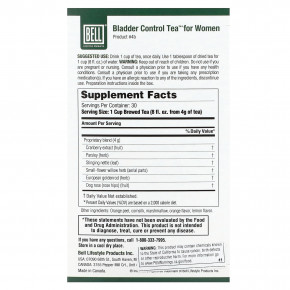 Bell Lifestyle, Bladder Control Tea™, для женщин, без кофеина, 120 г (4,2 унции) в Москве - eco-herb.ru | фото