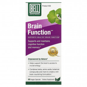 Bell Lifestyle, Brain Function, 60 растительных капсул - описание | фото