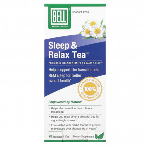 Bell Lifestyle, Sleep & Relax Tea™, 20 чайных пакетиков, 30 г - описание | фото