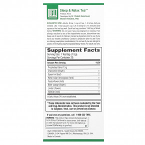 Bell Lifestyle, Sleep & Relax Tea™, 20 чайных пакетиков, 30 г в Москве - eco-herb.ru | фото