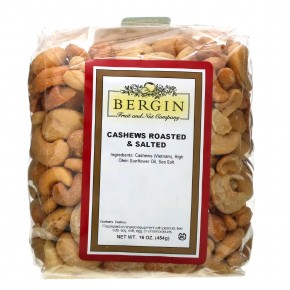 Bergin Fruit and Nut Company, Кешью, обжаренный и соленый, 16 унций (454 г) - описание