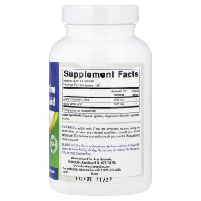 Best Naturals, ацетил-L-карнитин и альфа-липоевая кислота, 120 капсул в Москве - eco-herb.ru | фото