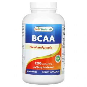 Best Naturals, BCAA, 3200 мг, 400 капсул (800 мг в 1 капсуле) - описание | фото