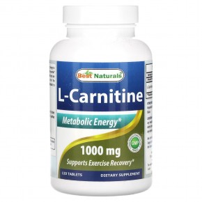 Best Naturals, L-карнитин, 1000 мг, 120 таблеток в Москве - eco-herb.ru | фото