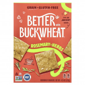 Better with Buckwheat, Гречневые крекеры, розмарин и травы, 120 г (4,25 унции) - описание