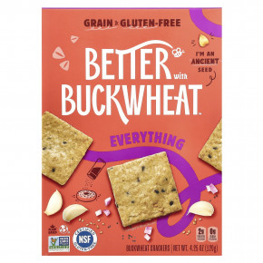 Better with Buckwheat, Гречневые крекеры, все, 120 г (4,25 унции) - описание