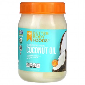 BetterBody Foods, Натурально рафинированное органическое кокосовое масло, 458 мл (15,5 жидк. Унции) в Москве - eco-herb.ru | фото