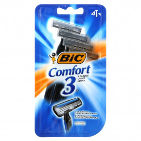 BIC, Comfort 3, одноразовые бритвенные станки, 4 шт. - описание | фото