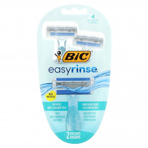 BIC, EasyRinse, одноразовые станки для бритья для женщин, 2 шт. - описание | фото