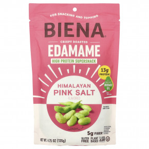 BIENA, Crispy Roasted Edamame, Himalayan Pink Salt, 4.75 oz (135 g) - описание