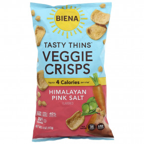 BIENA, Tasty Thins™, растительные хрустящие, с гималайской розовой солью, 113 г (4 унции) в Москве - eco-herb.ru | изображение BIENA, Tasty Thins™, растительные хрустящие, с гималайской розовой солью, 113 г (4 унции) в Москве - eco-herb.ru | фото